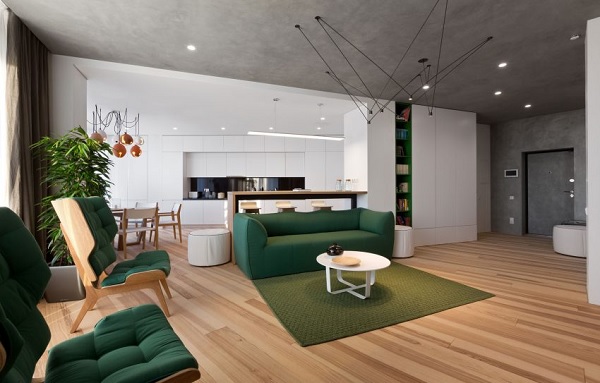 green minimalist apartment 1
