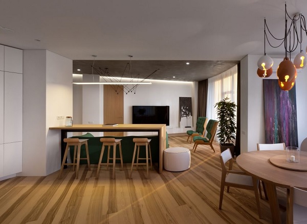 green minimalist apartment 4